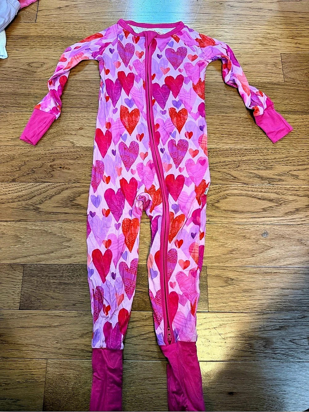 Little sleepies LOT BABY Zippered Footie Floral One-Piece Pajamas in Pink
